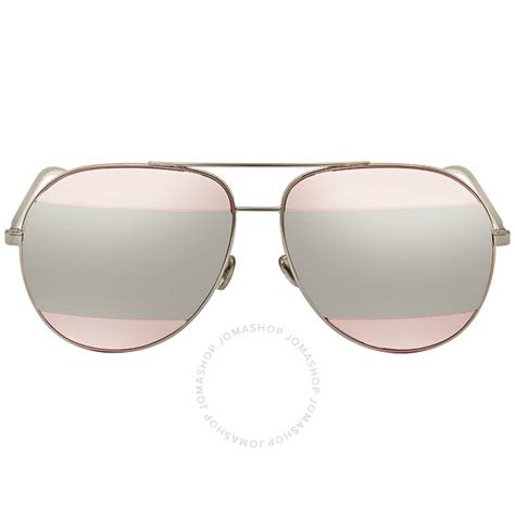 Dior Split Palladium Pink Mirror Pilot Unisex Sunglasses